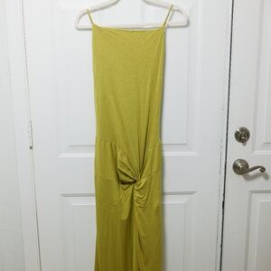 ASOS DESIGN strappy maxi dress with twist detail greenish yellow Size US 12